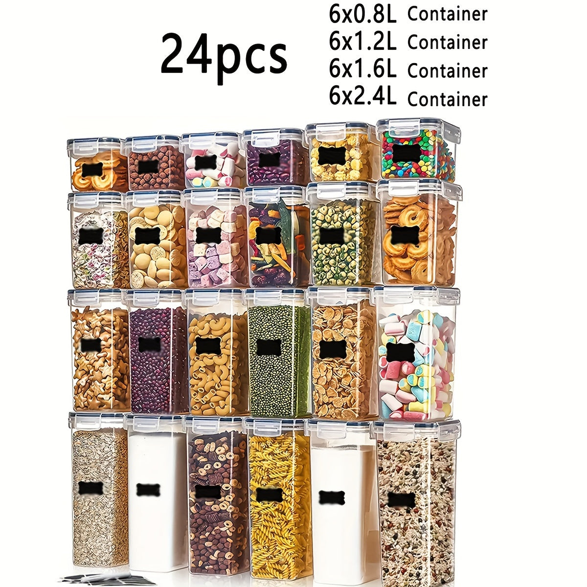 Airtight Food Storage Containers - 24 Piece BPA-Free Plastic Canisters