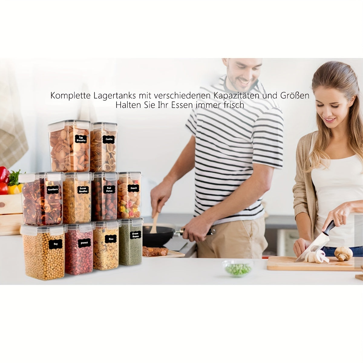 Airtight Food Storage Containers - 24 Piece BPA-Free Plastic Canisters