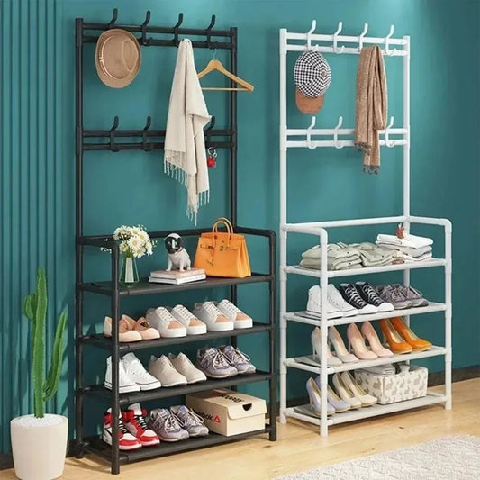 Multi-Layer Floor Shoe and Hat Rack