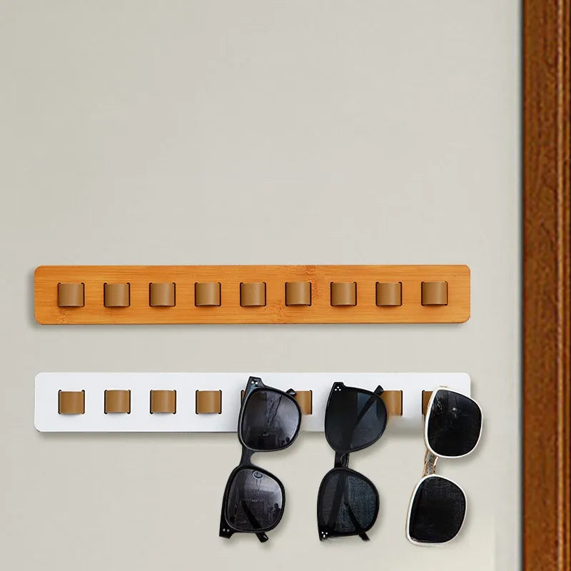 Wooden Wall-Mounted Eyeglass Storage Rack