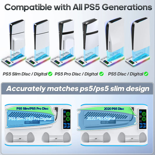 PS5 Controller/Console Charging Cooling Station