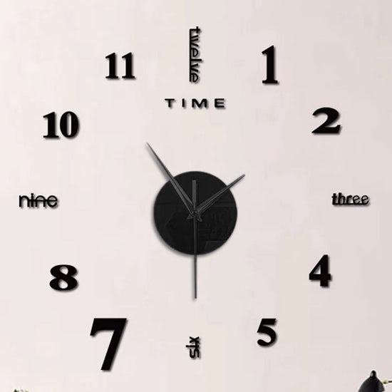 Frameless DIY 3D Wall Clock – Modern Mirror Surface Silent Quartz Clock for Home & Office