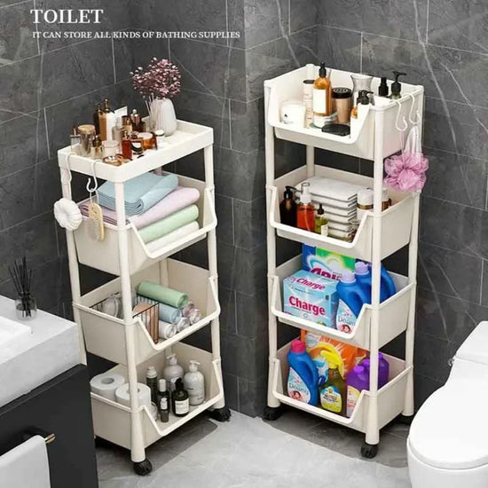 Multifunctional Trolley Bookshelf Storage Rack - Narrow Slit Design for Kitchen, Bathroom & Living Room Organizer