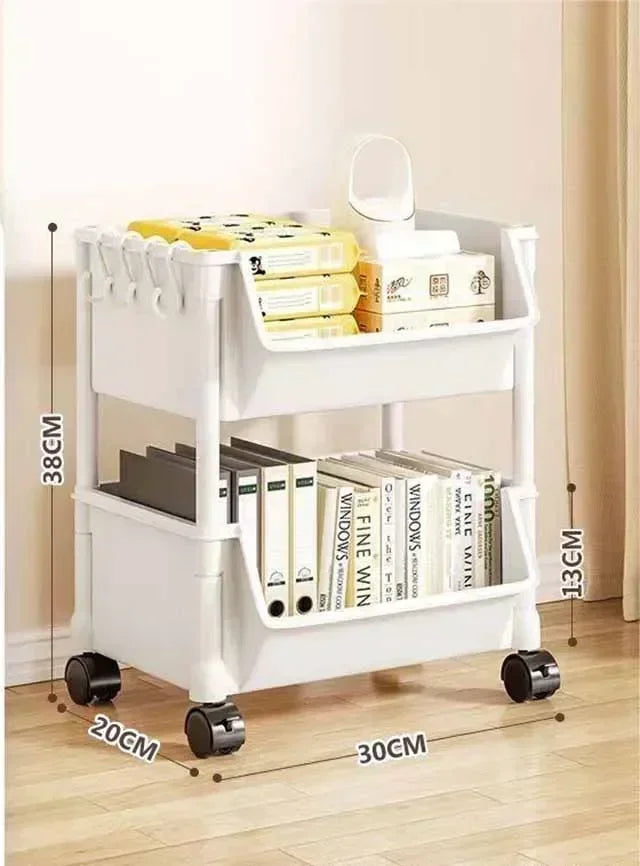 Multifunctional Trolley Bookshelf Storage Rack - Narrow Slit Design for Kitchen, Bathroom & Living Room Organizer