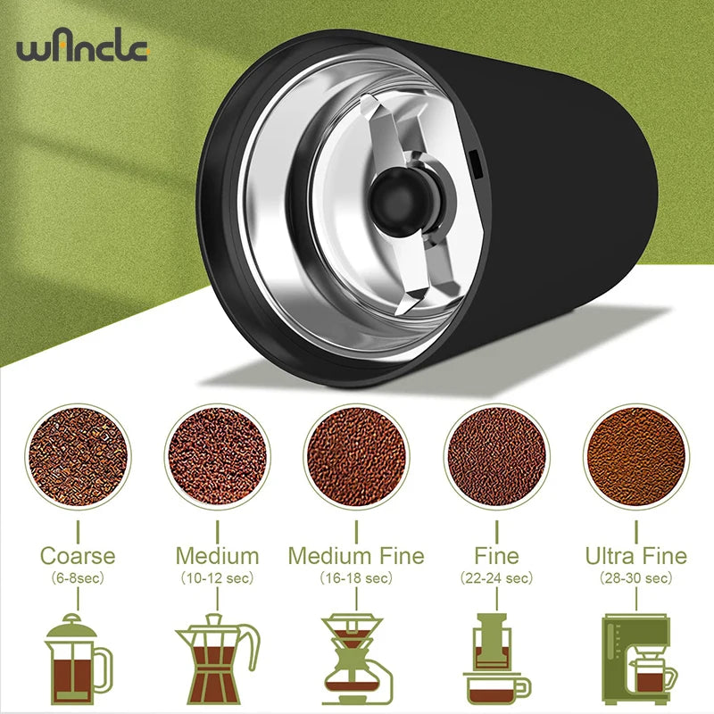200W High-Power Coffee Grinder Household Multifunctional Coffee Bean Grinder Machine Home Appliance Kitchen Tools 220V/120V