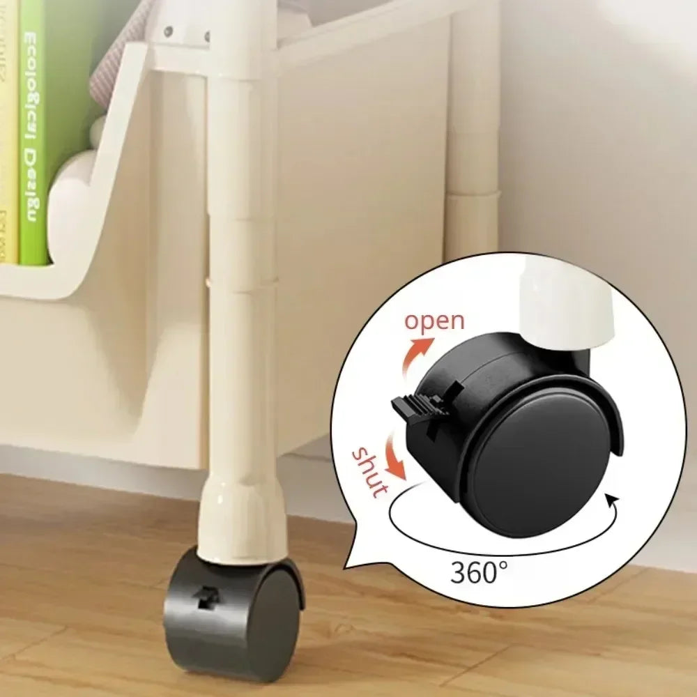 Multifunctional Trolley Bookshelf Storage Rack - Narrow Slit Design for Kitchen, Bathroom & Living Room Organizer