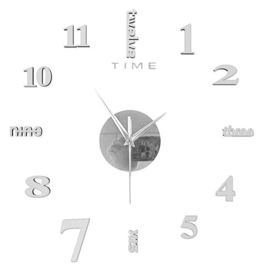 Frameless DIY 3D Wall Clock – Modern Mirror Surface Silent Quartz Clock for Home & Office