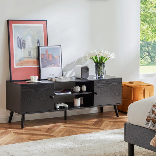 JHK Wooden Fireplace TV Stand