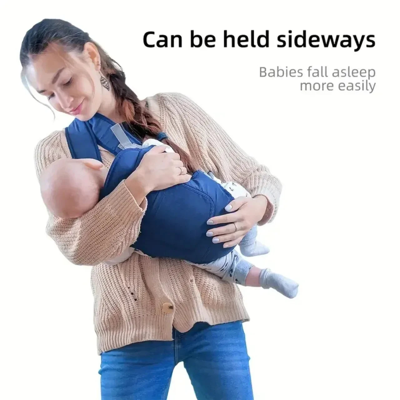 4-in-1 Ergonomic Baby Carrier Backpack - Breathable Newborn Sling, Hipseat, Waist Belt, and Versatile Carry Options
