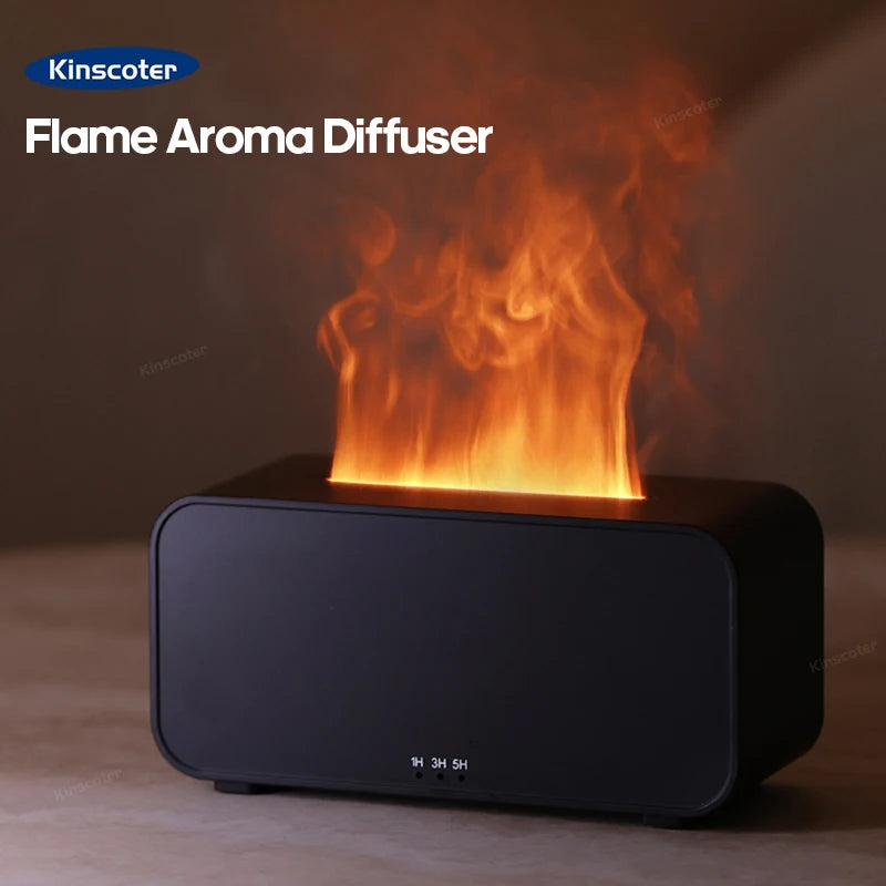 Flame Effect Aromatherapy Diffuser with LED Lights & Timer