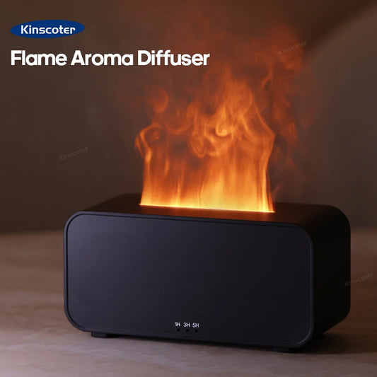 Flame Effect Aromatherapy Diffuser with LED Lights & Timer