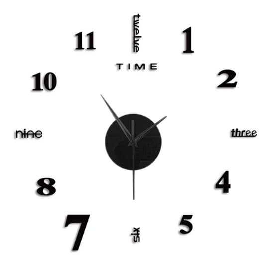 Frameless DIY 3D Wall Clock – Modern Mirror Surface Silent Quartz Clock for Home & Office