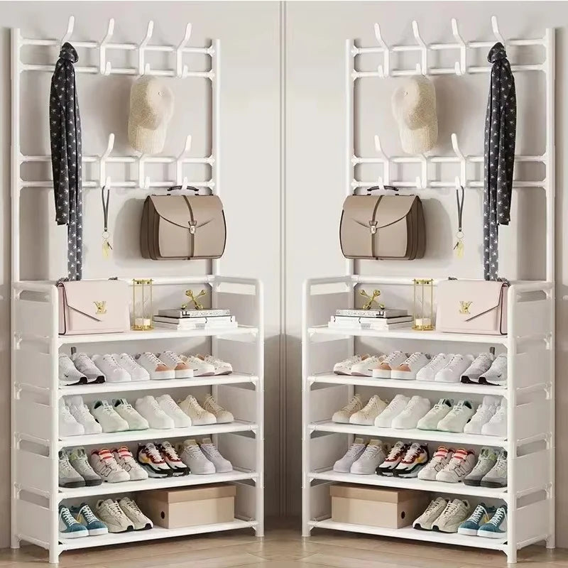 Multi-Layer Floor Shoe and Hat Rack