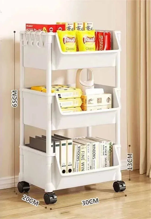 Multifunctional Trolley Bookshelf Storage Rack - Narrow Slit Design for Kitchen, Bathroom & Living Room Organizer