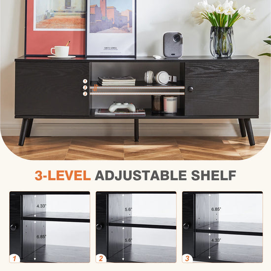 JHK Wooden Fireplace TV Stand