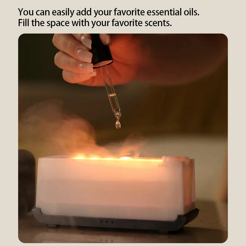 Flame Effect Aromatherapy Diffuser with LED Lights & Timer