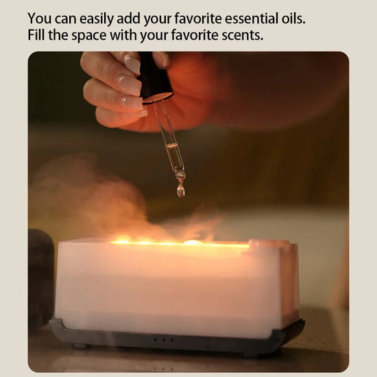 Flame Effect Aromatherapy Diffuser with LED Lights & Timer