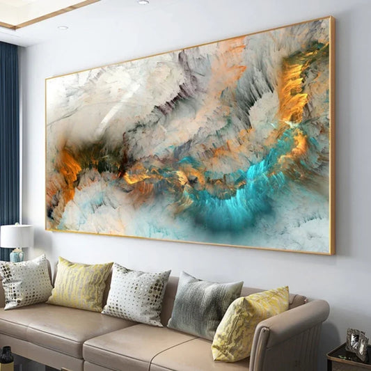 Colorful Cloud Abstract Canvas Print - Modern Landscape Wall Art For Home and Office