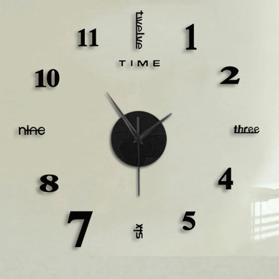 Frameless DIY 3D Wall Clock – Modern Mirror Surface Silent Quartz Clock for Home & Office
