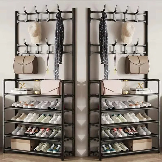 Multi-Layer Floor Shoe and Hat Rack