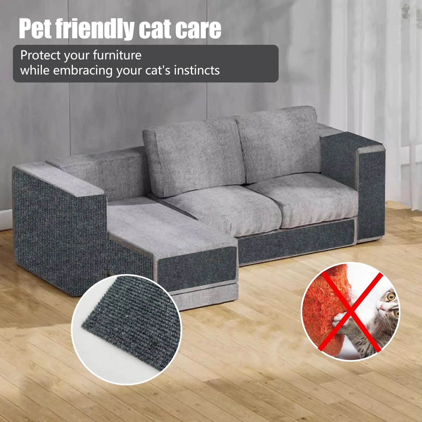 Anti-Scratch Cat Mat –– Self-Adhesive, Trimmable Furniture Protector for Cats
