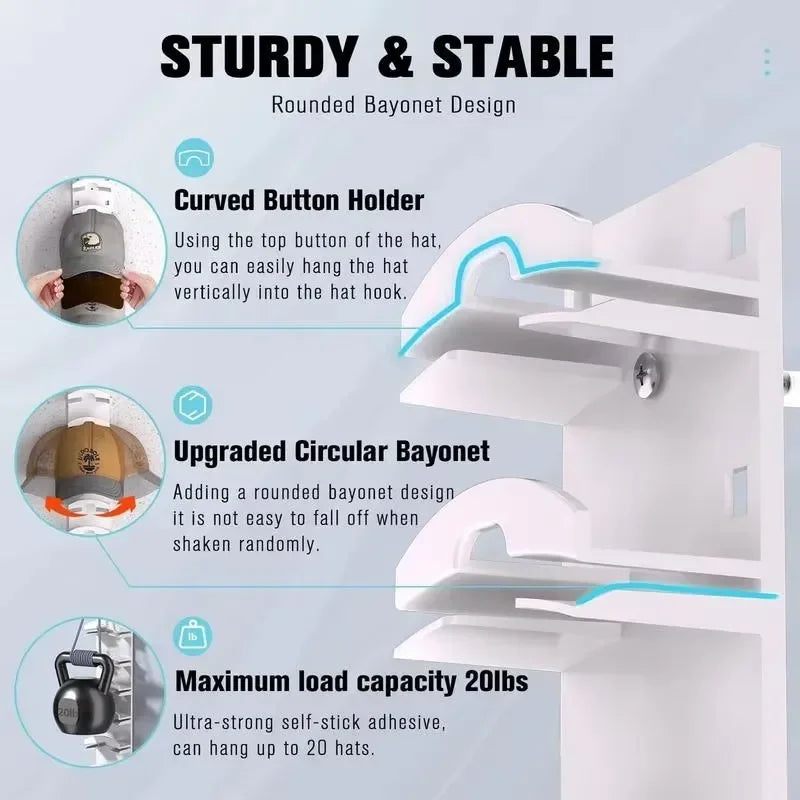 10-Grid Wall Mounted Cap Rack