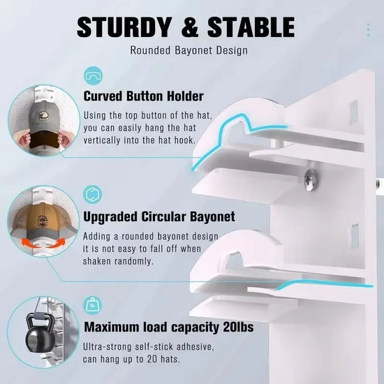 10-Grid Wall Mounted Cap Rack