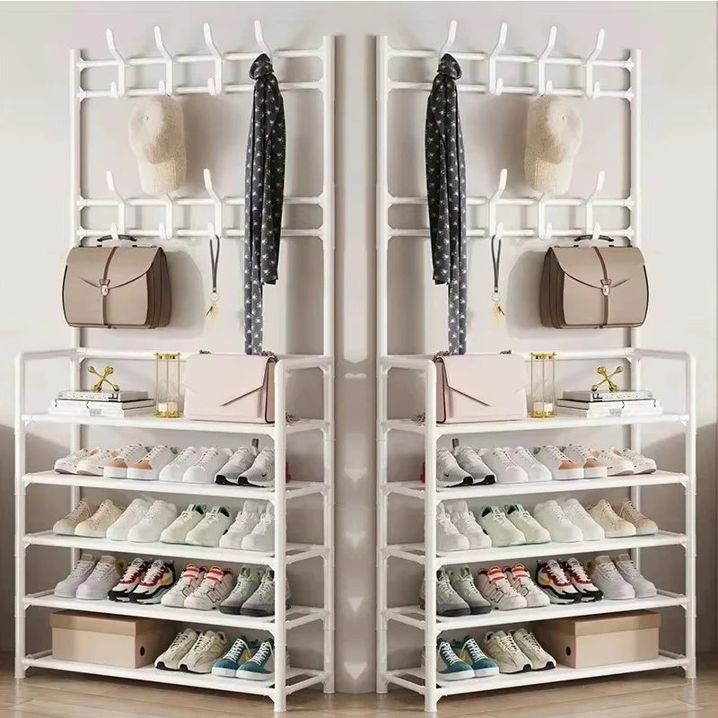 Multi-Layer Floor Shoe and Hat Rack