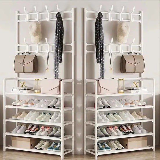 Multi-Layer Floor Shoe and Hat Rack