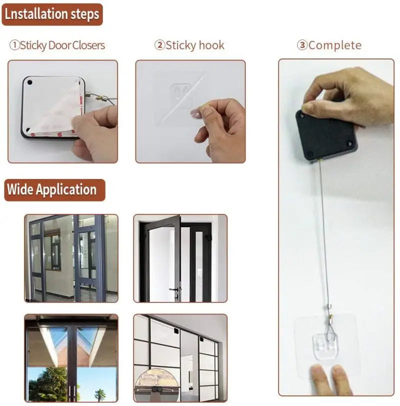 Automatic Sensor Door Closer Punch-Free Adjustable Surface Door Stopper Automatically Close Door Bracket Closer Home Improvement