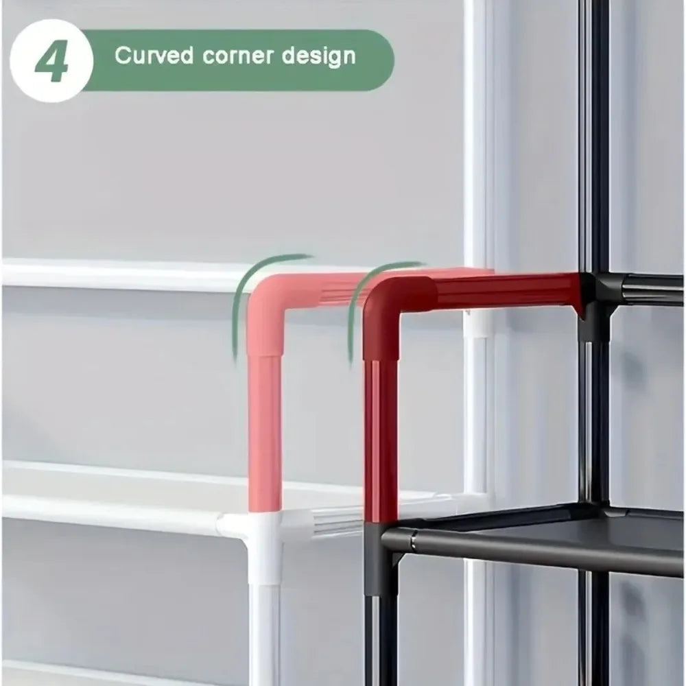 Multi-Layer Floor Shoe and Hat Rack