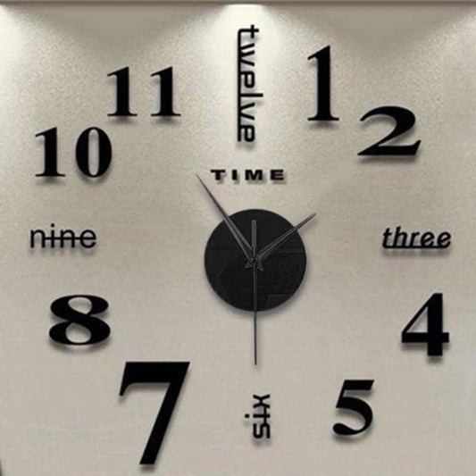 Frameless DIY 3D Wall Clock – Modern Mirror Surface Silent Quartz Clock for Home & Office