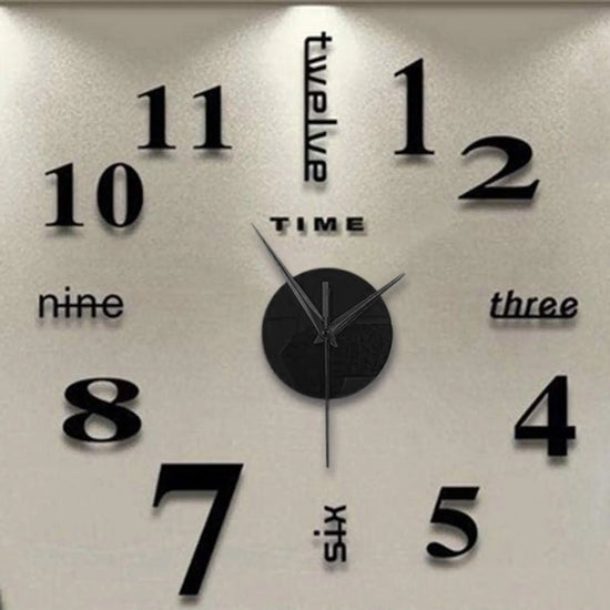 Frameless DIY 3D Wall Clock – Modern Mirror Surface Silent Quartz Clock for Home & Office