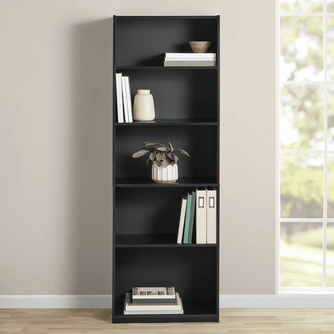 5-Shelf Bookcase with Adjustable Shelves