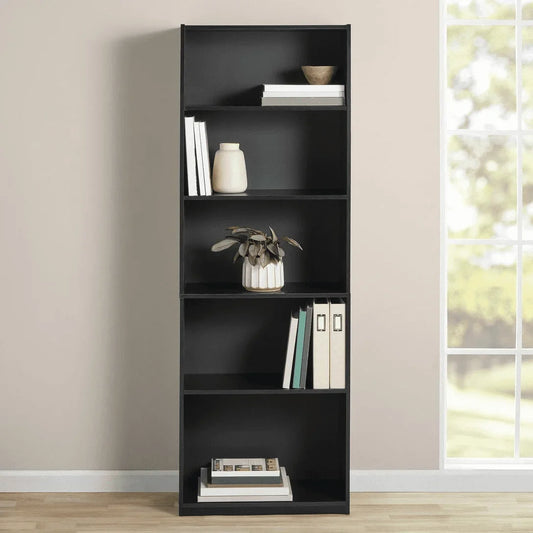 5-Shelf Bookcase with Adjustable Shelves