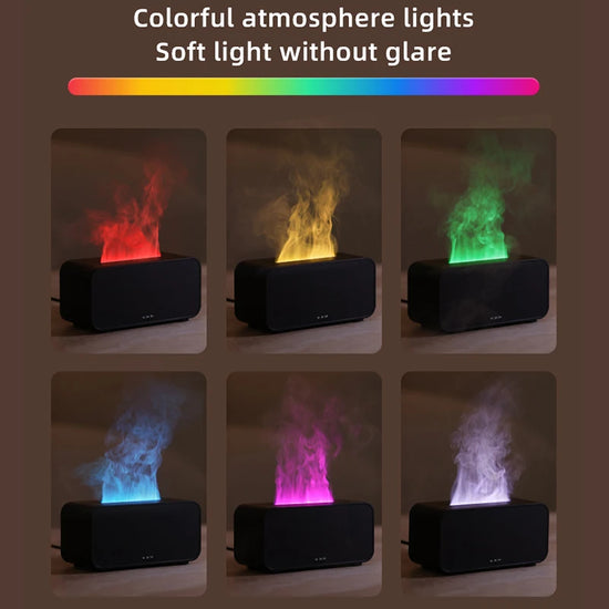 Flame Effect Aromatherapy Diffuser with LED Lights & Timer