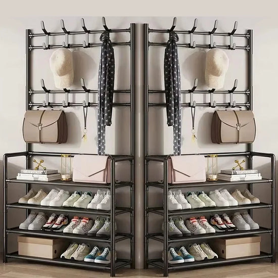 Multi-Layer Floor Shoe and Hat Rack
