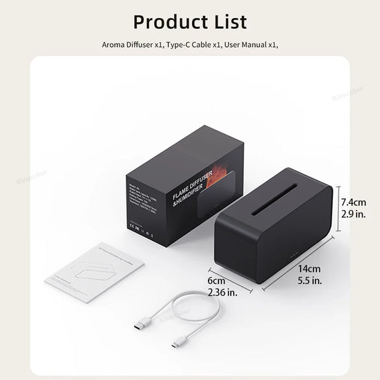 Flame Effect Aromatherapy Diffuser with LED Lights & Timer
