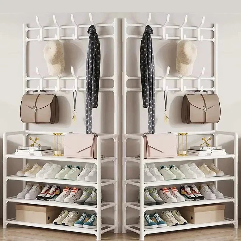 Multi-Layer Floor Shoe and Hat Rack
