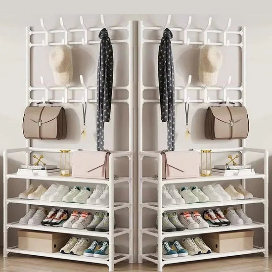 Multi-Layer Floor Shoe and Hat Rack