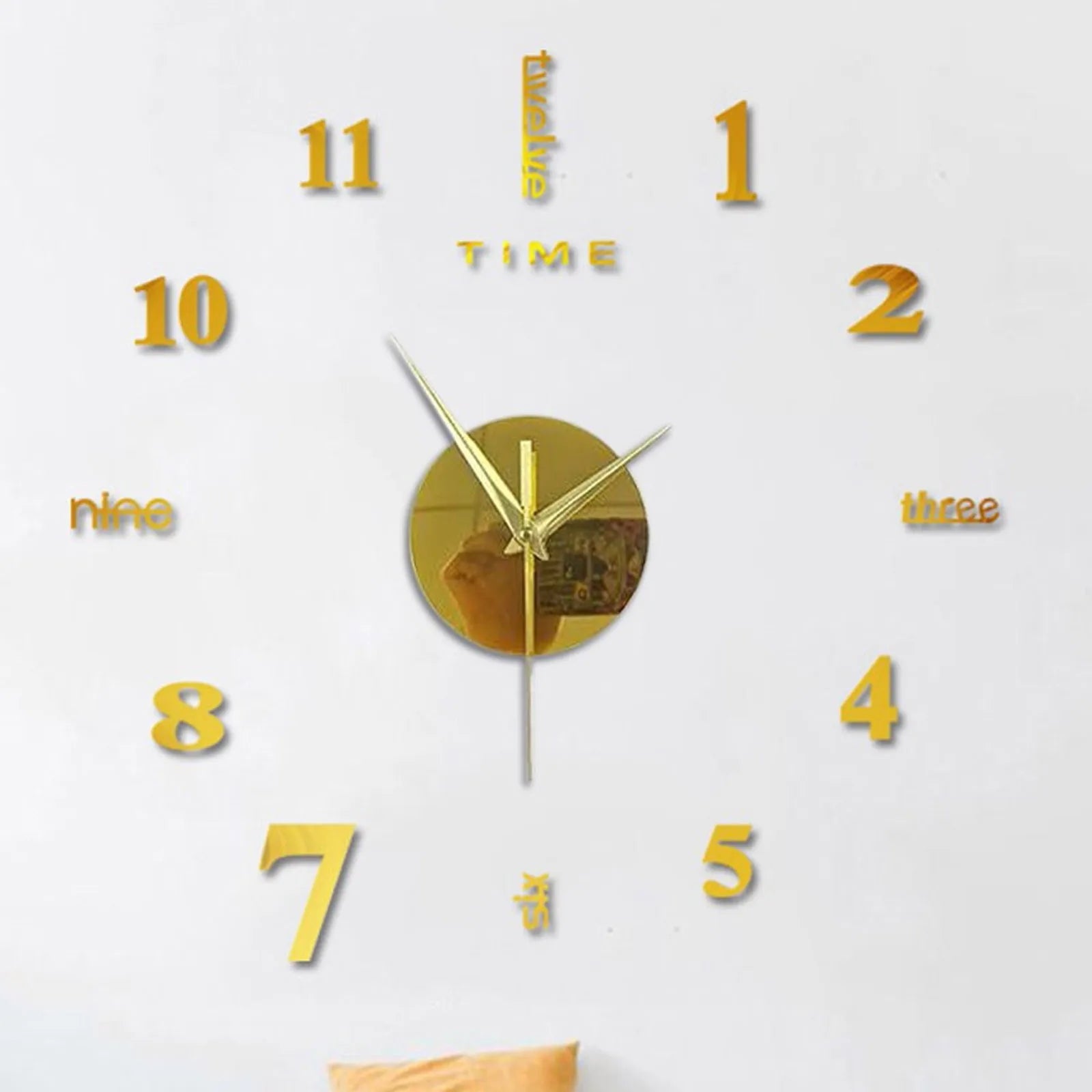 Frameless DIY 3D Wall Clock – Modern Mirror Surface Silent Quartz Clock for Home & Office