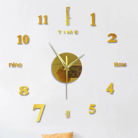 Frameless DIY 3D Wall Clock – Modern Mirror Surface Silent Quartz Clock for Home & Office