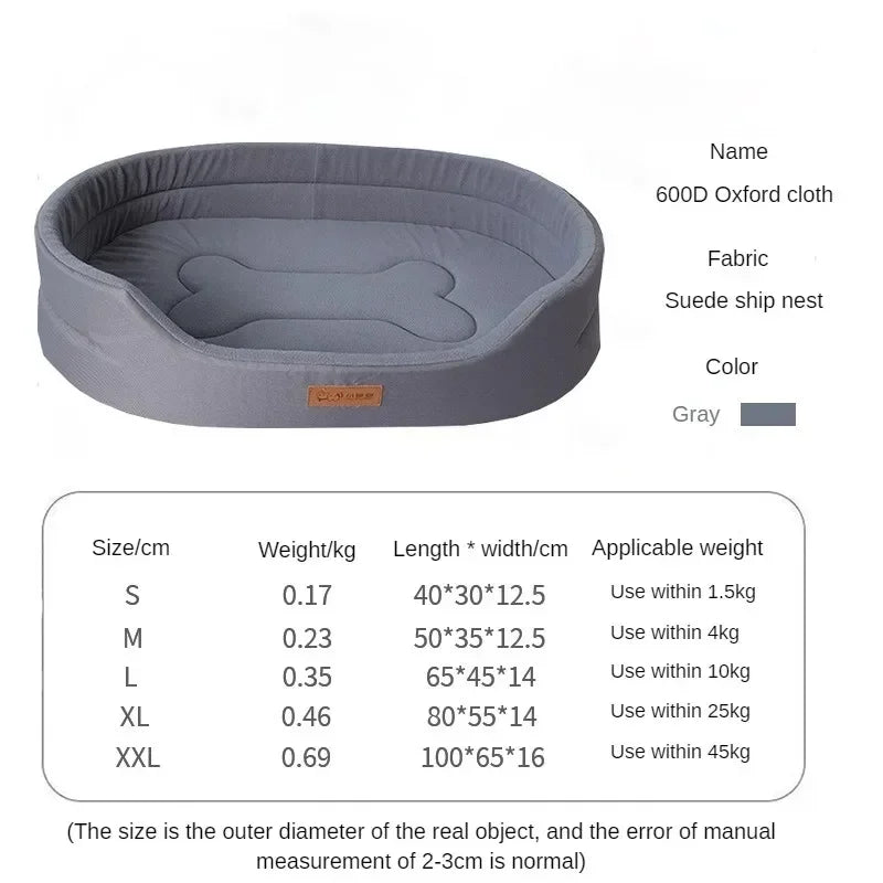 Double-Sided Dog Bed, Extra Large Size, Soft Fleece Sofa Kennel for Big Dogs & Cats, Breathable Warm Winter Bed, S-2XL
