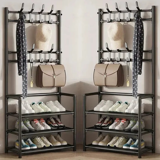 Multi-Layer Floor Shoe and Hat Rack