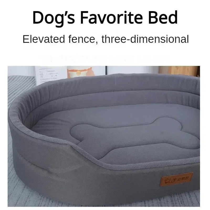 Double-Sided Dog Bed, Extra Large Size, Soft Fleece Sofa Kennel for Big Dogs & Cats, Breathable Warm Winter Bed, S-2XL