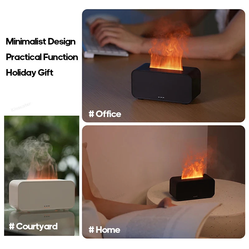 Flame Effect Aromatherapy Diffuser with LED Lights & Timer