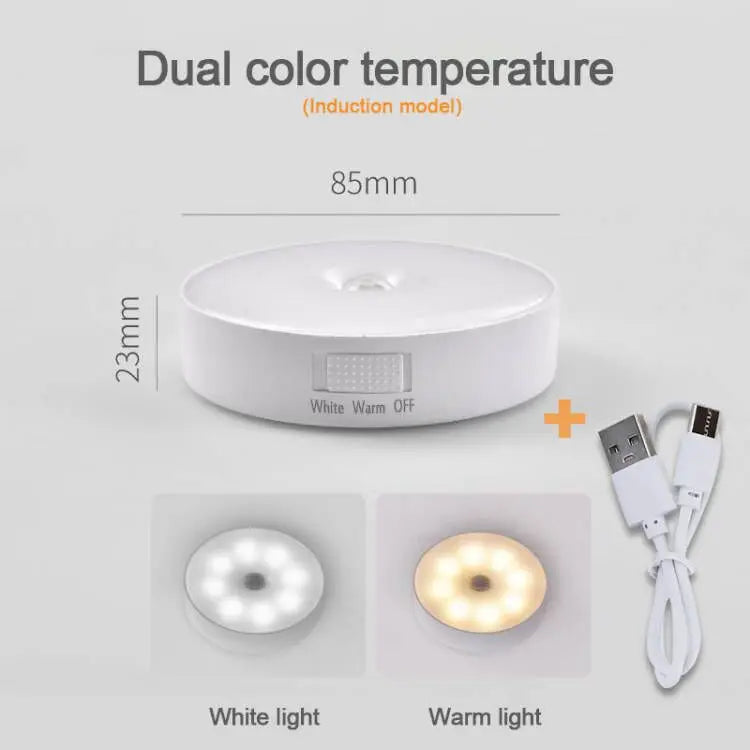 Rechargeable Motion Sensor Night Light – Wireless LED Puck Light for Closets, Stairs, and Kitchen