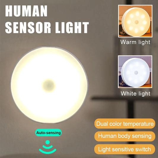 Rechargeable Motion Sensor Night Light – Wireless LED Puck Light for Closets, Stairs, and Kitchen