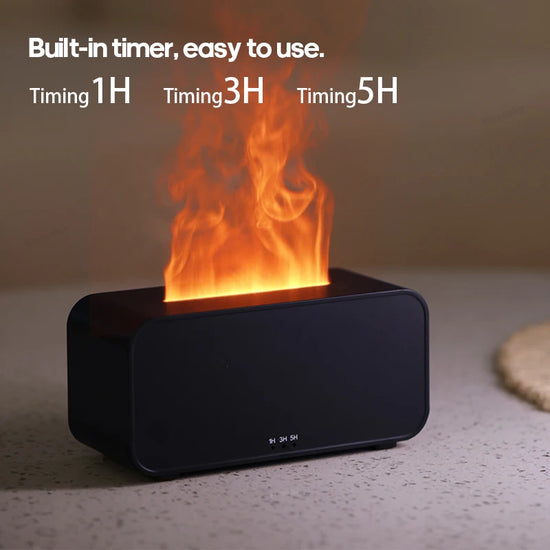 Flame Effect Aromatherapy Diffuser with LED Lights & Timer