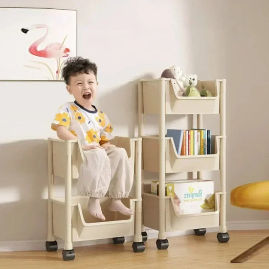 Multifunctional Trolley Bookshelf Storage Rack - Narrow Slit Design for Kitchen, Bathroom & Living Room Organizer